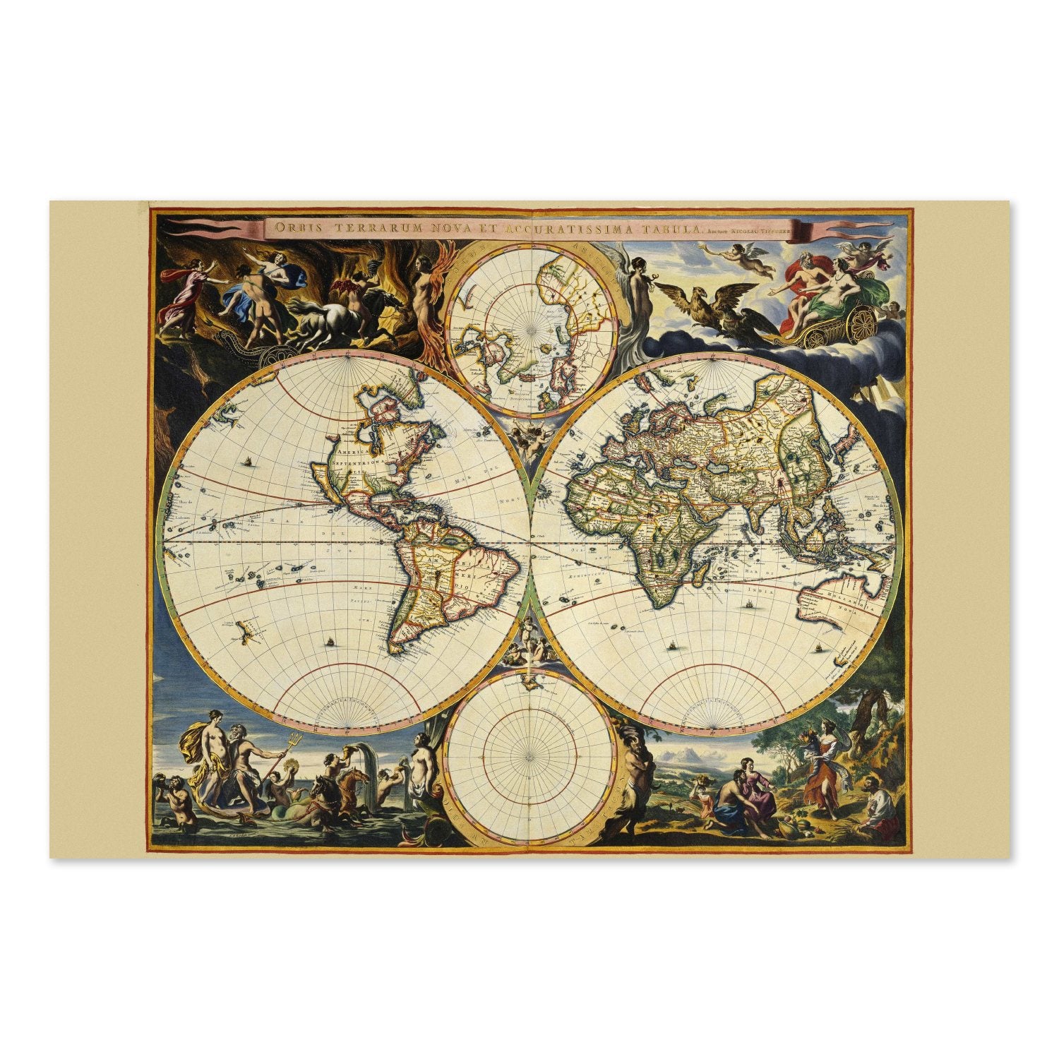 Orbis Terrarum Nova et Accuratissima 1695 poster print